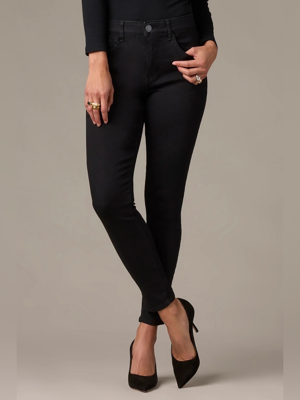 Wit & Wisdom Ab-Solution Sophie Hight Waist Ankle Skinny Black Jeans Size: 16